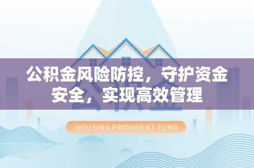沈河公积金风险防控，守护资金安全，实现高效管理